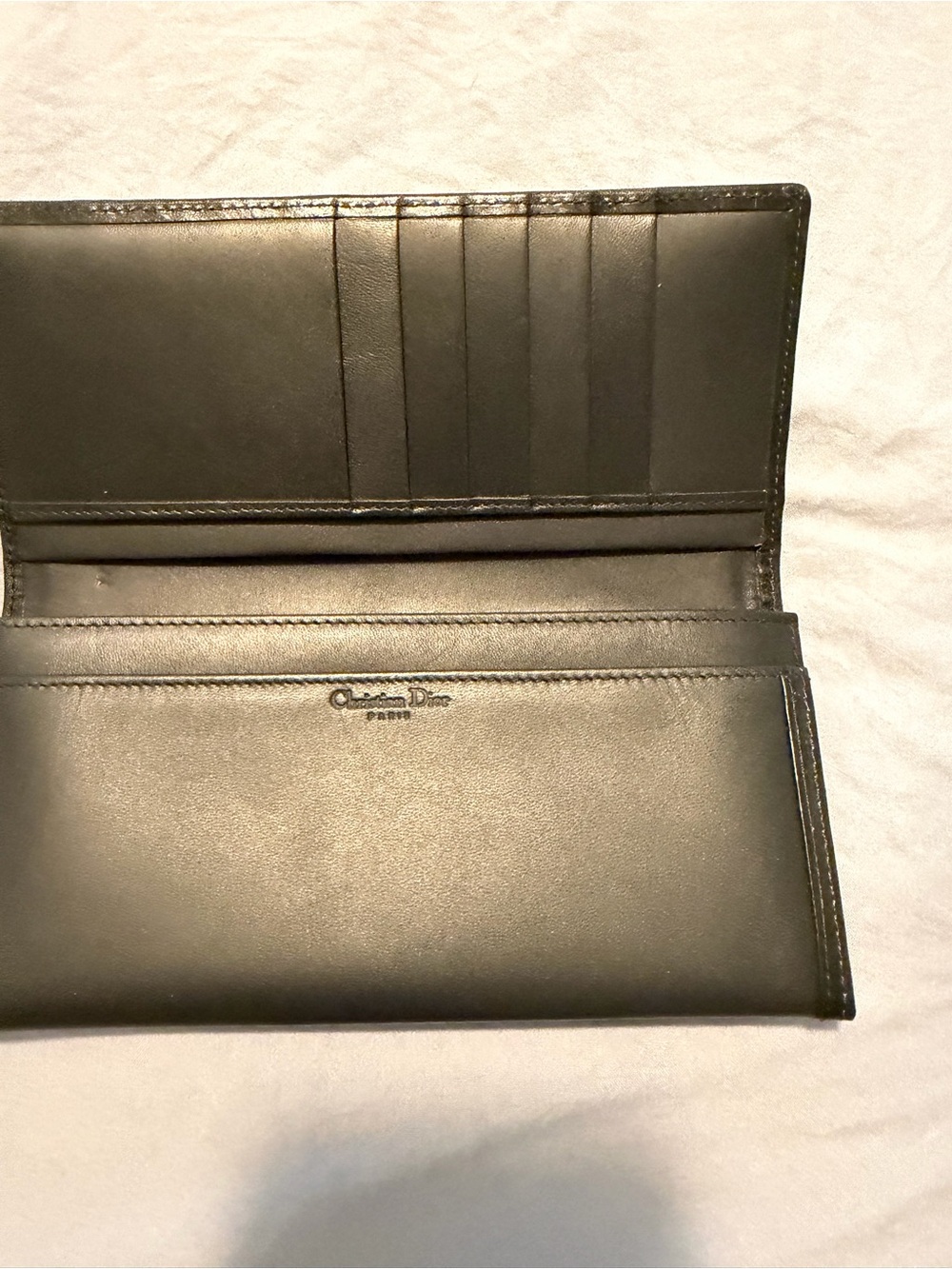 Dior Black Leather Long Card Holder with Gold CD Accent - Picture 4 of 6